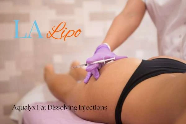 Woman having fat dissolving injections Portsmouth on thighs