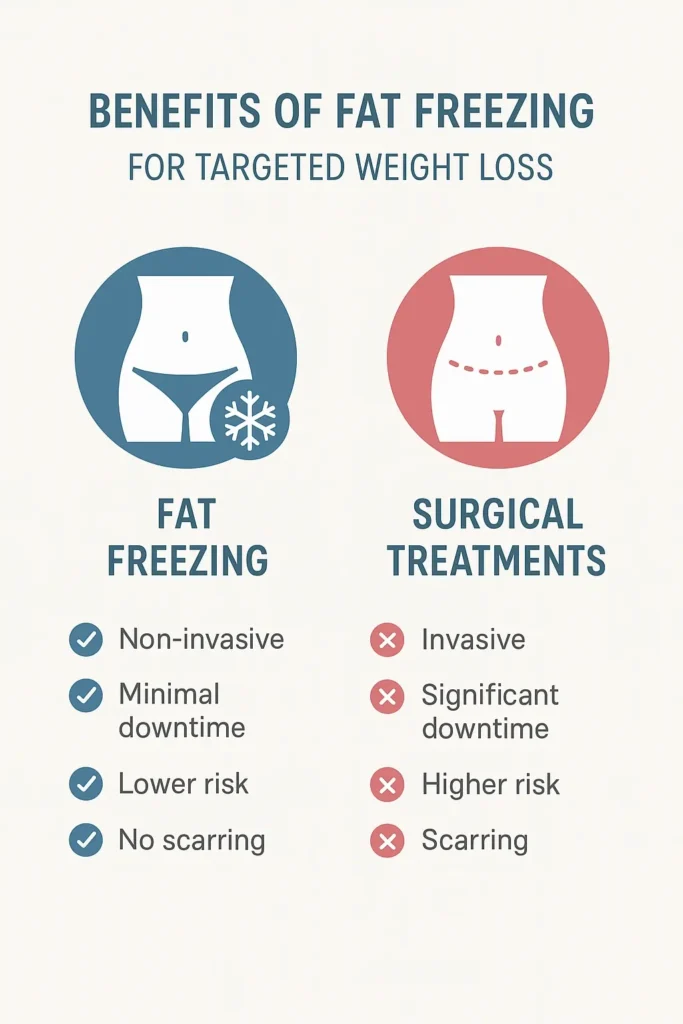 graphic showing the benefits of fat freezing Portsmouth