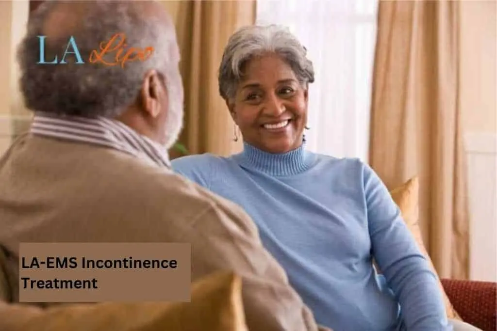 Couple sat smiling at each other - LA-EMS treatment Portsmouth