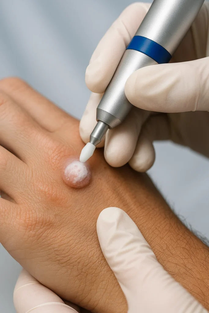 example of wart removal Portsmouth using cryopen