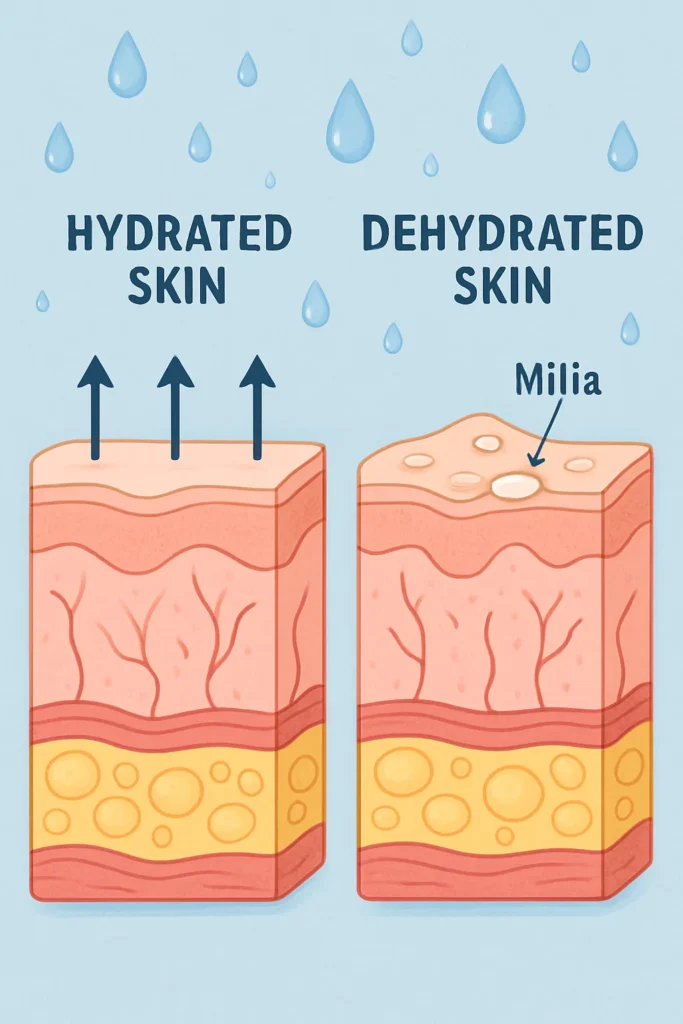 The importance of hydration and milia production Portsmouth