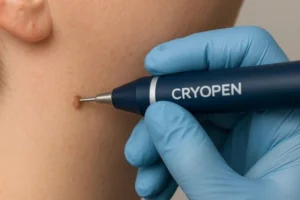 Person receiving skin tag removal Portsmouth