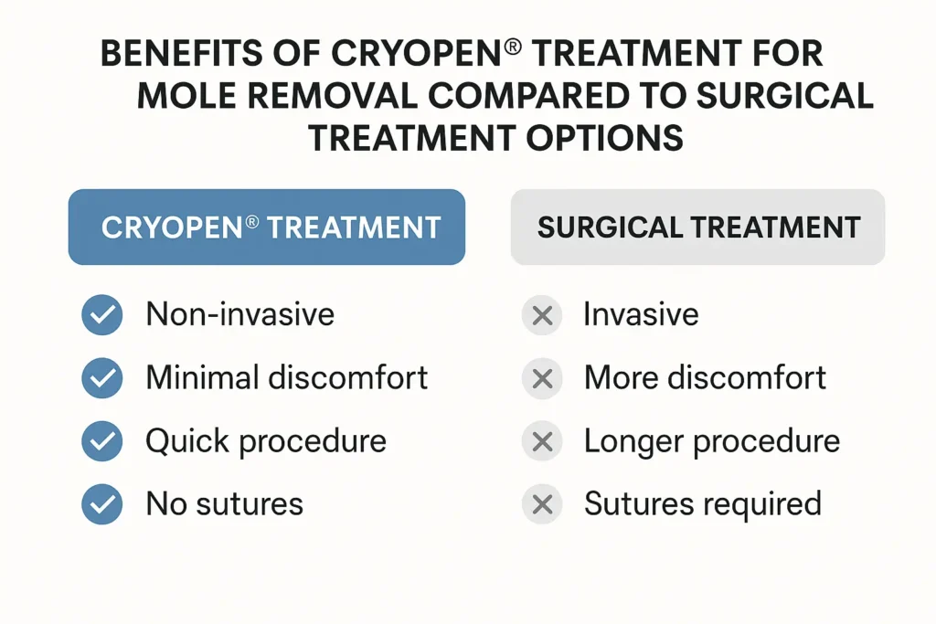 Benefits of facial mole removal Portsmouth - call our team today to book a consultation